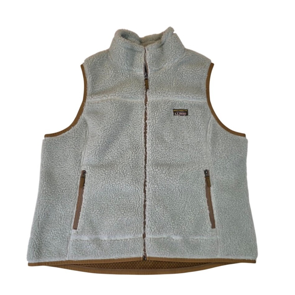L.L.Bean Women's 2X Plus Mountain Pile Fleece Vest Aqua Blue Sherpa Zip 511194